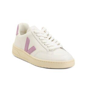 VEJA White/purple Made In Brazil Leather V 12 Sneakers